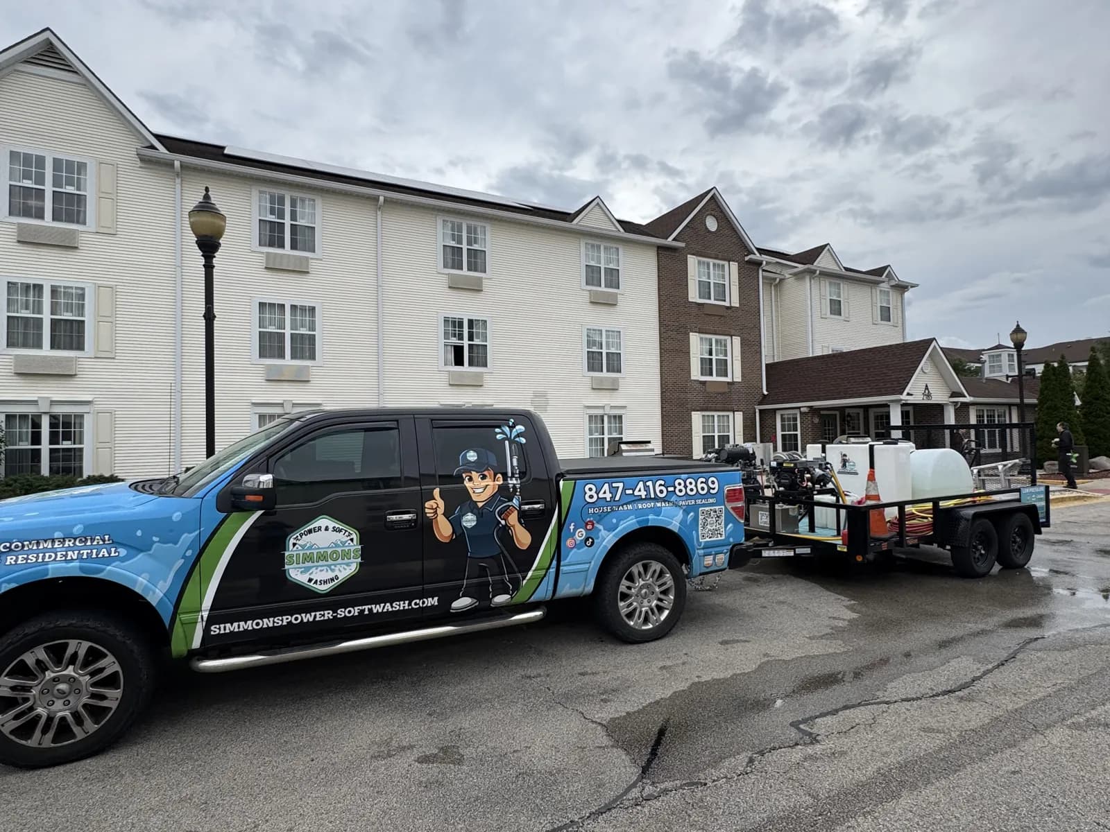 Our truck at a hotel property