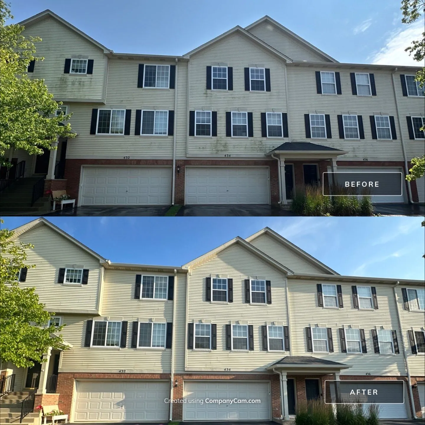 Townhome community, before and after