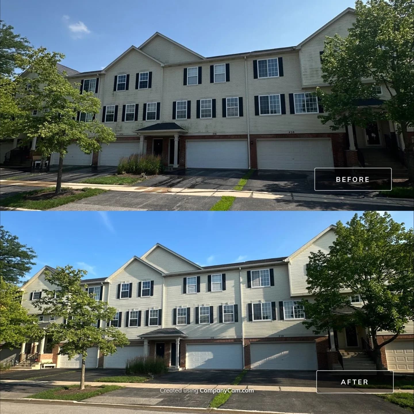 Townhome community, before and after